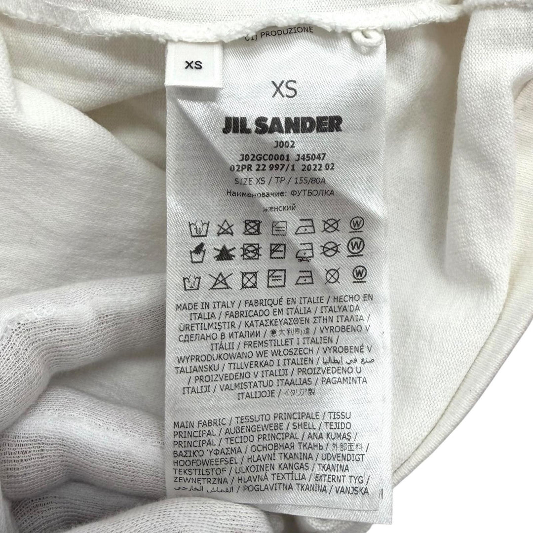 美品★JIL SANDER ジルサンダー J02GC0001 コットン100％ オーバーサイズ ロゴデザイン 半袖Ｔシャツ ホワイト XS イタリア製 正規品