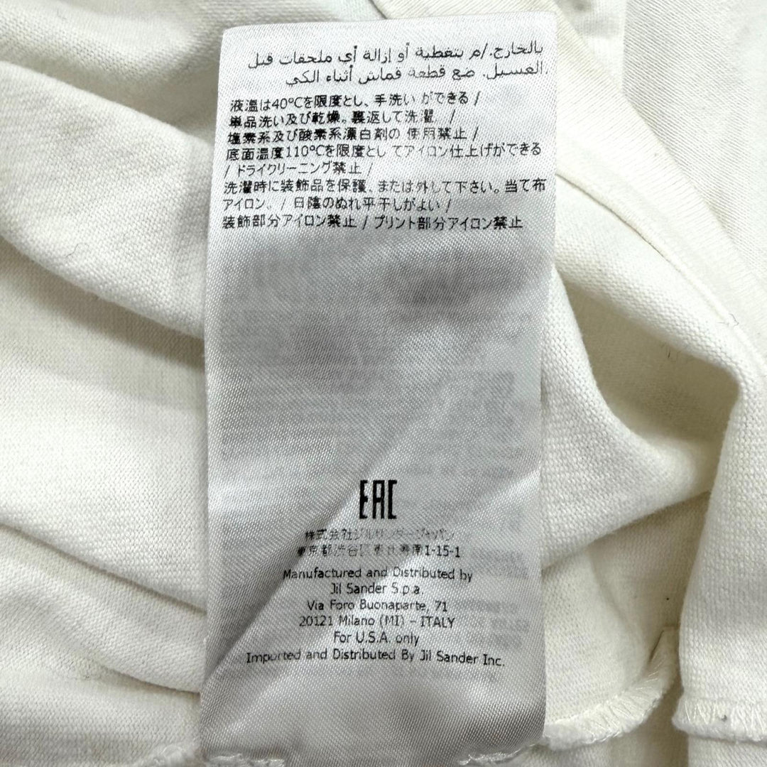 美品★JIL SANDER ジルサンダー J02GC0001 コットン100％ オーバーサイズ ロゴデザイン 半袖Ｔシャツ ホワイト XS イタリア製 正規品
