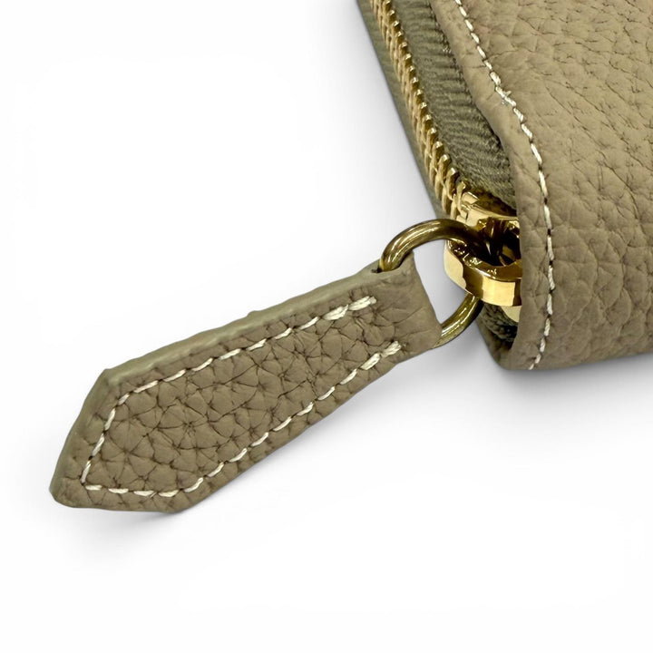 未使用品★BONAVENTURA ボナベンチュラ ラウンドジップ シュリンクレザー ロングウォレット 長財布 グレージュ レディース 箱付き
