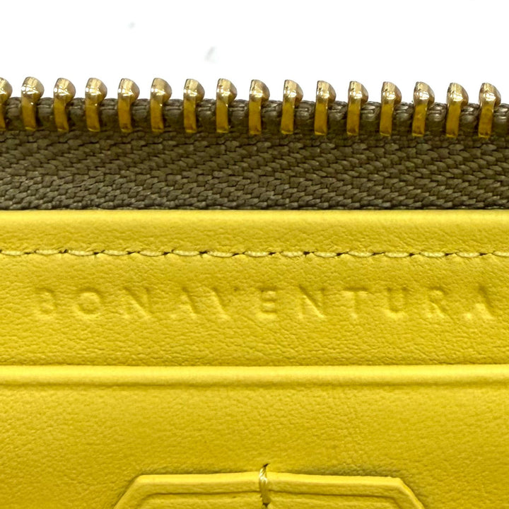 未使用品★BONAVENTURA ボナベンチュラ ラウンドジップ シュリンクレザー ロングウォレット 長財布 グレージュ レディース 箱付き