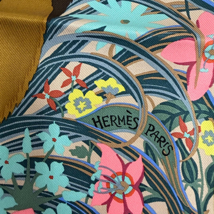 未使用品☆HERMES エルメス カレ70 タイガー・タイガー シルク100％ ベージュ・サンドル / ブラウン / マルチカラー 現行品 スカーフ