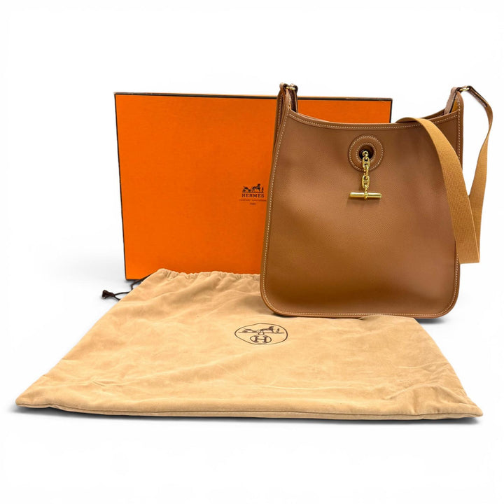 美品★HERMES エルメス ヴェスパ PM ゴールド クシュベル ゴールド金具 ショルダーバッグ □B刻印 フランス製 レディース 箱・保存袋付き