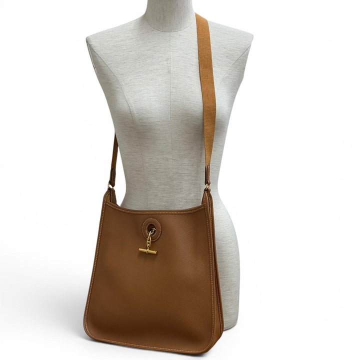 美品★HERMES エルメス ヴェスパ PM ゴールド クシュベル ゴールド金具 ショルダーバッグ □B刻印 フランス製 レディース 箱・保存袋付き