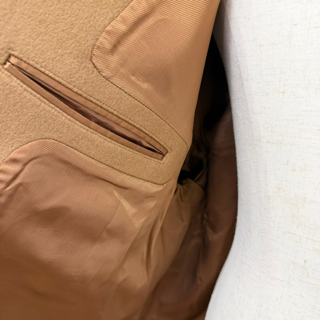 極美品□LOEWE ロエベ H526Y01WCA 襟裏アナグラムレザーパッチ フーデッド ブルゾンジャケット キャメル 48 イタリア製 正規品 メンズ