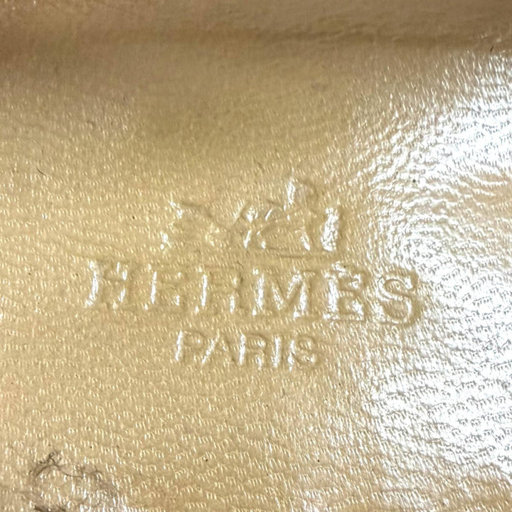美品□HERMES エルメス レザー つまみモカ縫い フラットシューズ モカシン ローファー ブラウン 42 イタリア製 メンズ 保存袋付き