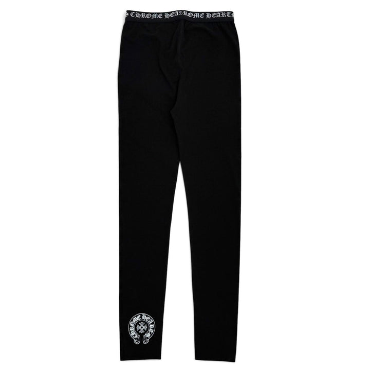 未使用品★CHROME HEARTS クロムハーツ ホースシュー ウエストロゴ入り スパッツ レギンス パンツ ブラック M 日本製 正規品 箱付き