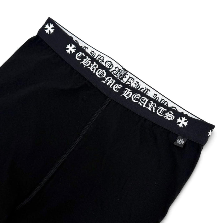 未使用品★CHROME HEARTS クロムハーツ ホースシュー ウエストロゴ入り スパッツ レギンス パンツ ブラック M 日本製 正規品 箱付き