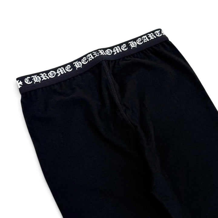 未使用品★CHROME HEARTS クロムハーツ ホースシュー ウエストロゴ入り スパッツ レギンス パンツ ブラック M 日本製 正規品 箱付き