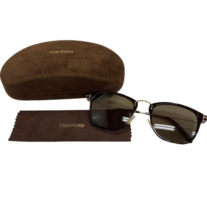 極美品□TOM FORD トムフォード TF672 Beau 朝倉未来着用モデル サングラス ブラウンデミ ゴールド 53□21-145 デモレンズ イタリア製