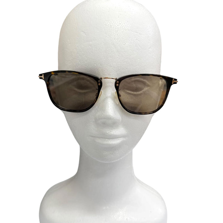 極美品□TOM FORD トムフォード TF672 Beau 朝倉未来着用モデル サングラス ブラウンデミ ゴールド 53□21-145 デモレンズ イタリア製