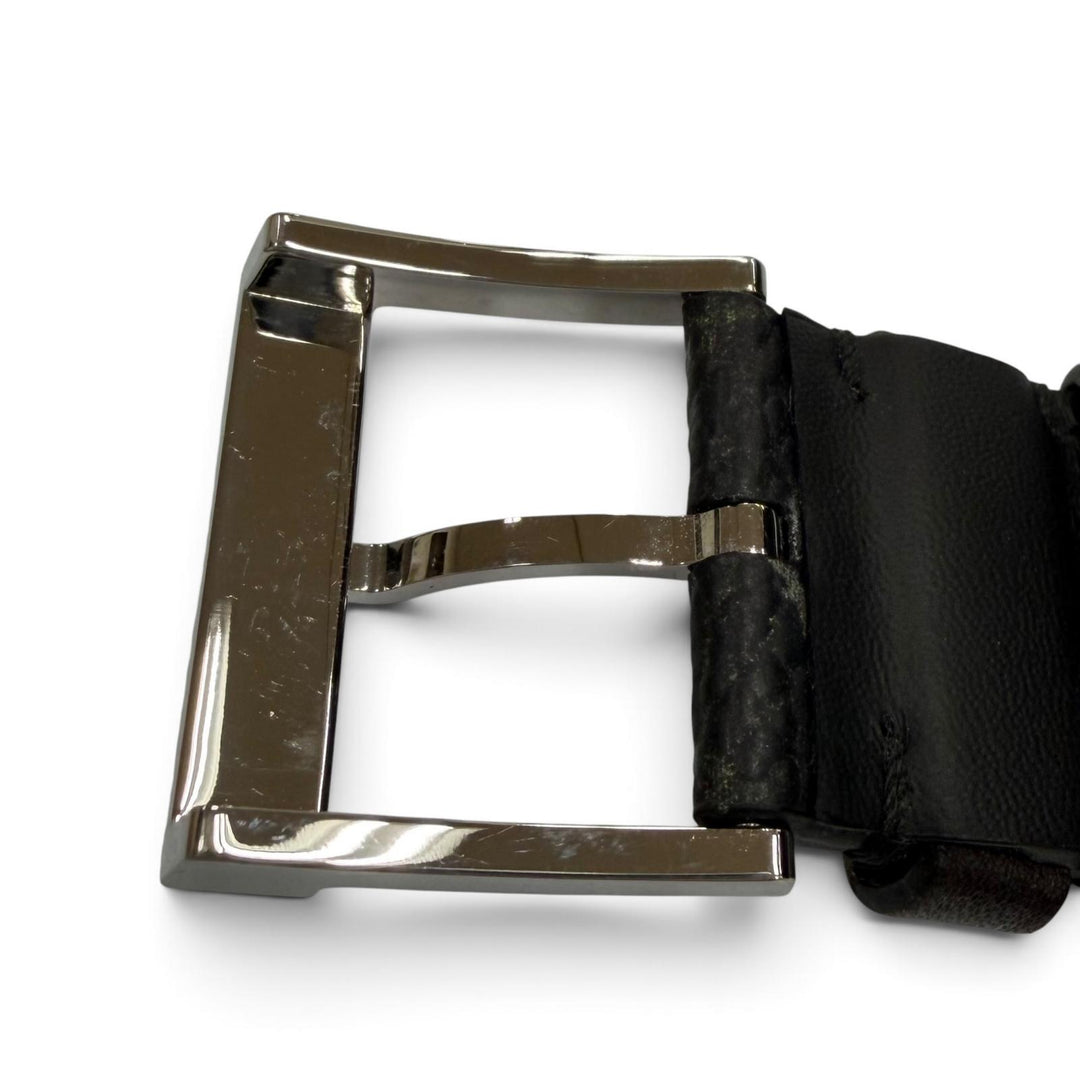 美品▼BERLUTI ベルルッティ Apple Watch BR44 アップルウォッチ用 取付幅35mm レザーベルト ブラック ブラウン シルバー金具 箱付き