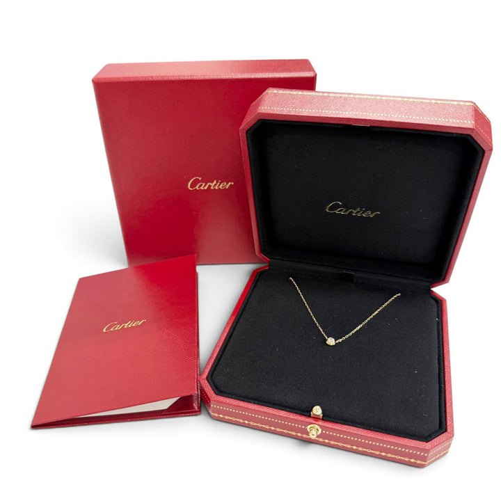 極美品△Cartier カルティエ 307GTC ダムール LM 750(YG) ダイヤモンド ネックレス イエローゴールド 重量2.95g 2026年4月購入 箱付き