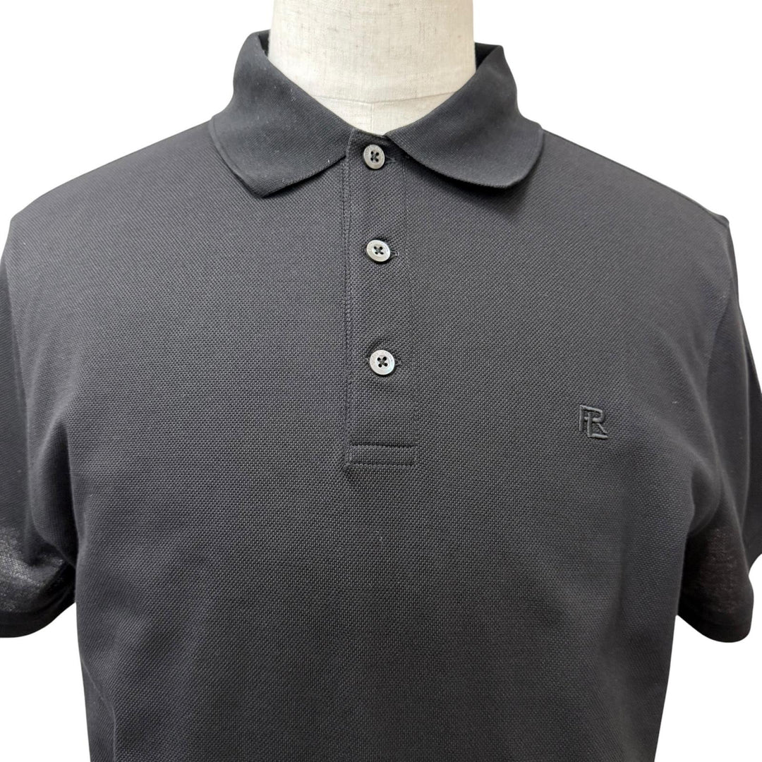 未使用品□RALPH LAUREN PURPLE LABEL ラルフローレン パープルレーベル コットン ロゴエンブロイダリー 半袖ポロシャツ L 伊製 正規品