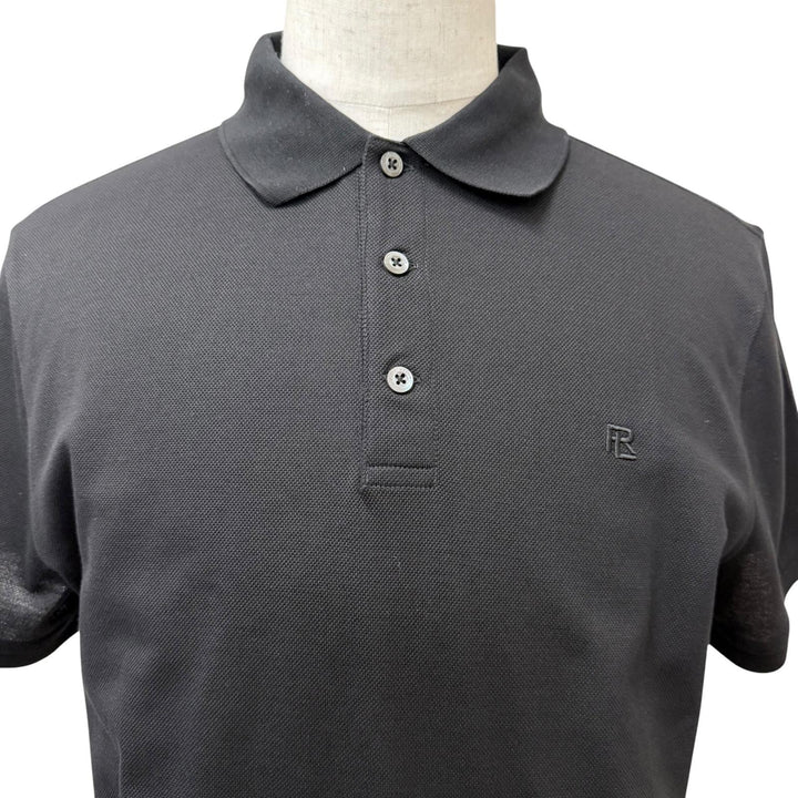 未使用品□RALPH LAUREN PURPLE LABEL ラルフローレン パープルレーベル コットン ロゴエンブロイダリー 半袖ポロシャツ L 伊製 正規品