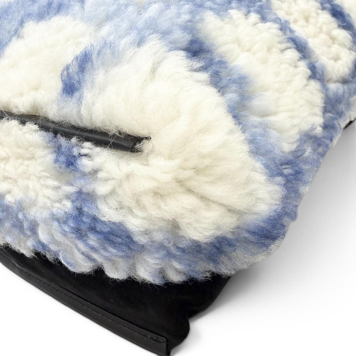 極美品□MARNI マルニ SHMQ0027Q1 ムートン 牛革 ロゴパッチ トートバッグ ブラック ホワイト ブルー イタリア製 正規品 メンズ 保存袋付