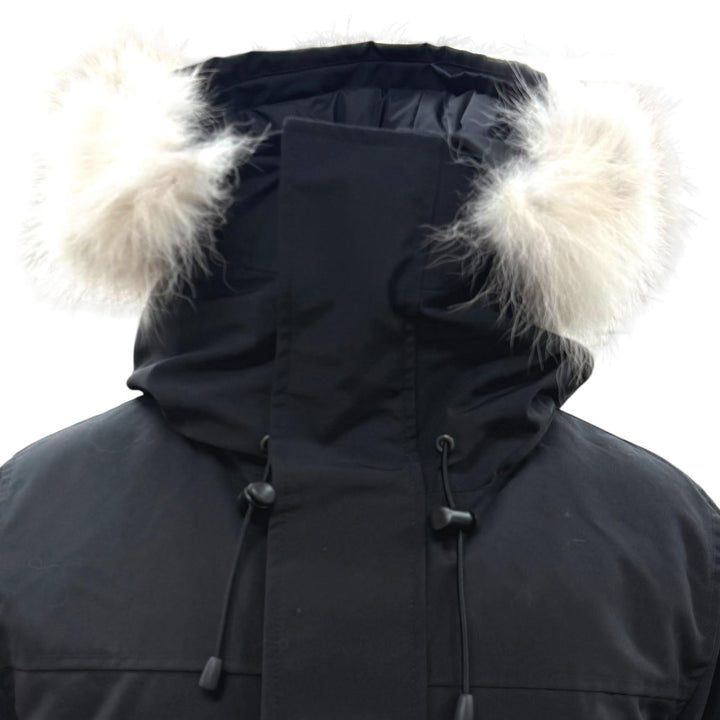 極美品▼CANADA GOOSE カナダグース 2062MA LANGFORD FUSION ロゴワッペン ファー付き フーデッド WZIPUP ダウンジャケット S 正規品