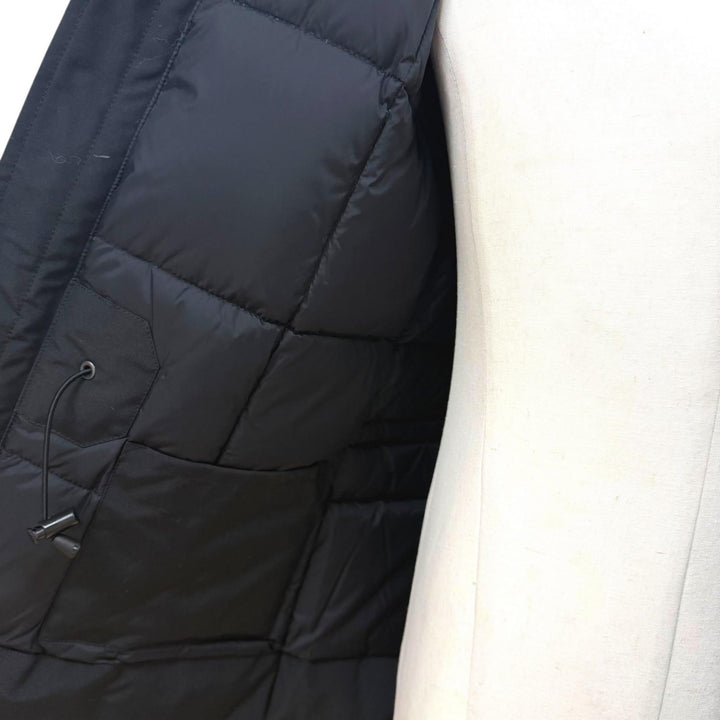 極美品▼CANADA GOOSE カナダグース 2062MA LANGFORD FUSION ロゴワッペン ファー付き フーデッド WZIPUP ダウンジャケット S 正規品