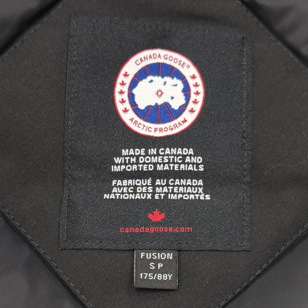 極美品▼CANADA GOOSE カナダグース 2062MA LANGFORD FUSION ロゴワッペン ファー付き フーデッド WZIPUP ダウンジャケット S 正規品