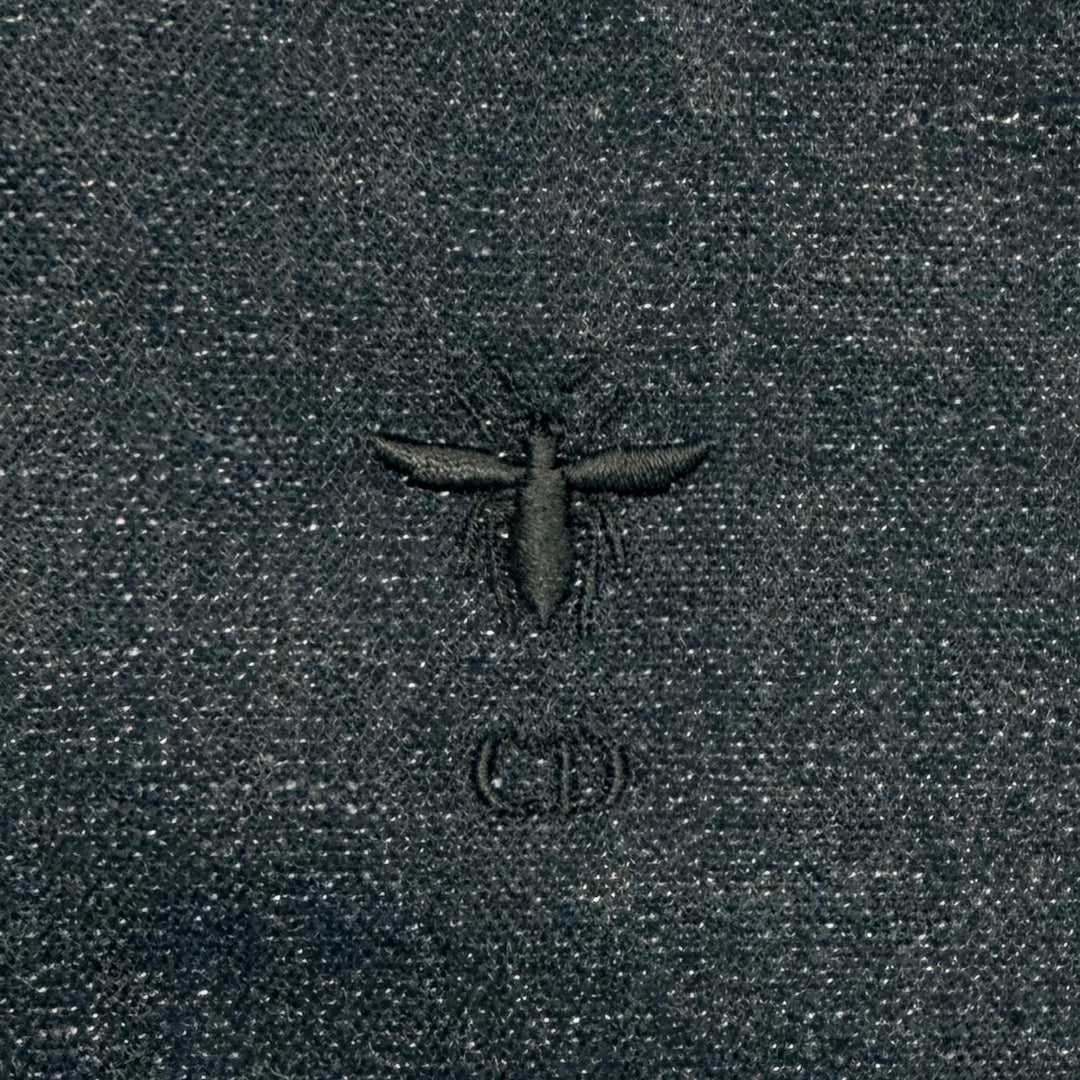 極美品★Christian Dior クリスチャンディオール 127G06A3669 BEE刺繡 裏地オブリーク柄 ベスト ネイビー 40 伊製 正規品 レディース