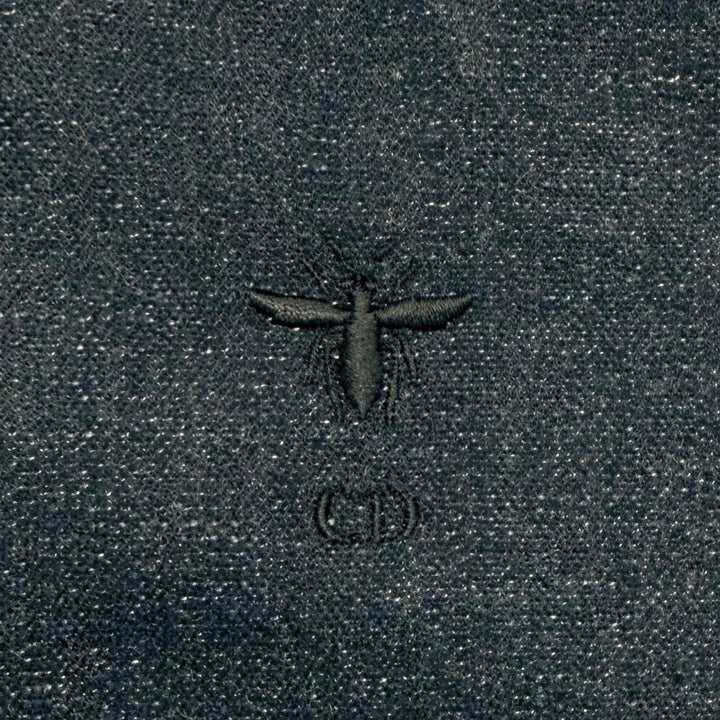 極美品★Christian Dior クリスチャンディオール 127G06A3669 BEE刺繡 裏地オブリーク柄 ベスト ネイビー 40 伊製 正規品 レディース