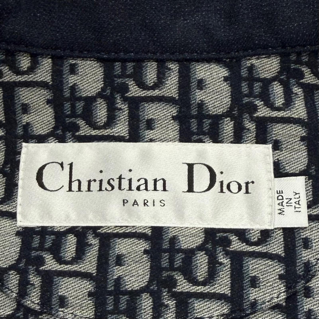 極美品★Christian Dior クリスチャンディオール 127G06A3669 BEE刺繡 裏地オブリーク柄 ベスト ネイビー 40 伊製 正規品 レディース