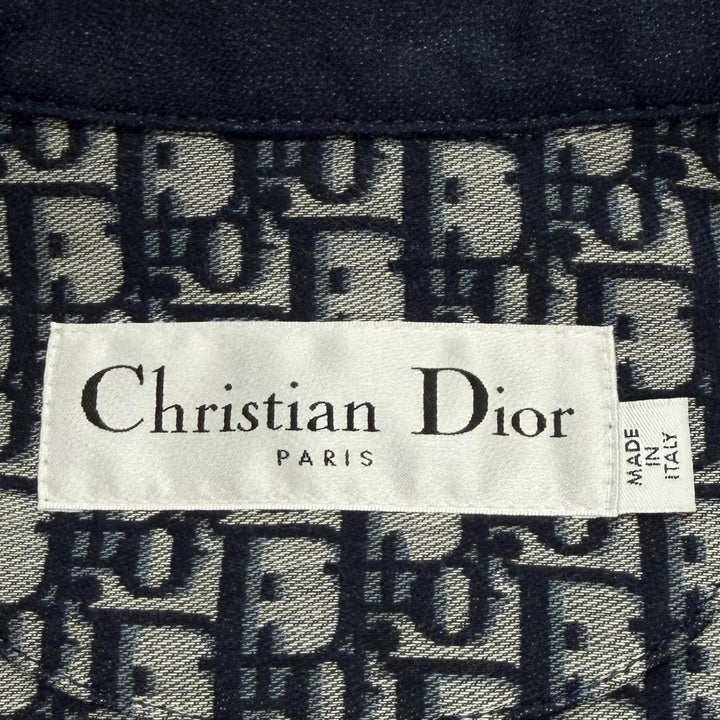 極美品★Christian Dior クリスチャンディオール 127G06A3669 BEE刺繡 裏地オブリーク柄 ベスト ネイビー 40 伊製 正規品 レディース