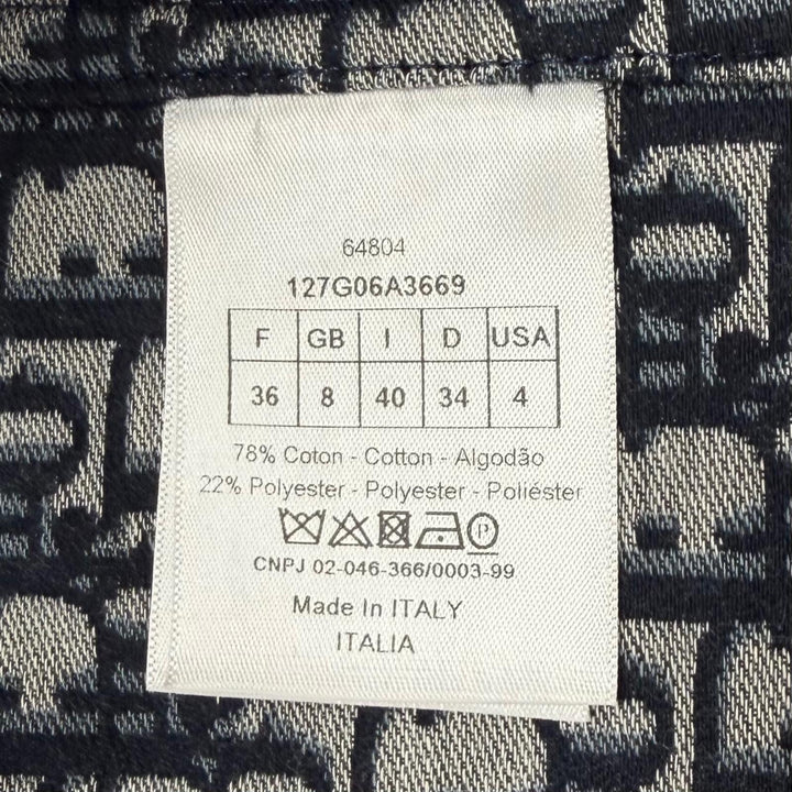極美品★Christian Dior クリスチャンディオール 127G06A3669 BEE刺繡 裏地オブリーク柄 ベスト ネイビー 40 伊製 正規品 レディース