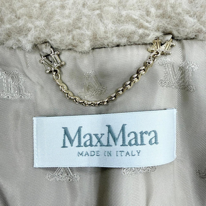 極美品☆Max Mara マックスマーラ 2023年製 24147311416 テディベア アルパカ シルク混 ケープ ポンチョ コート ベージュ ML 伊製 正規品