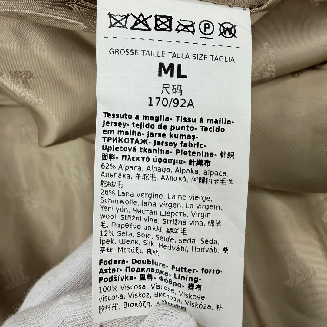 極美品☆Max Mara マックスマーラ 2023年製 24147311416 テディベア アルパカ シルク混 ケープ ポンチョ コート ベージュ ML 伊製 正規品