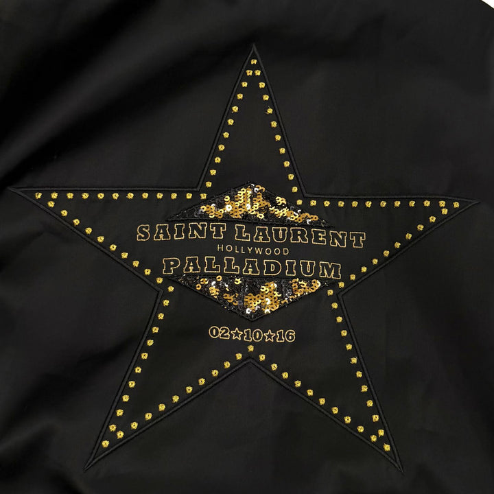 美品★SAINT LAURENT PARIS サンローランパリ 443399 テディ パラディアム ジャケット ブラック ゴールド 36 イタリア製 ガーメント付き
