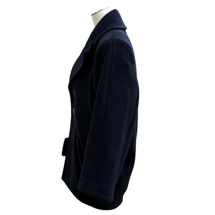 極美品★SAINT LAURENT PARIS サンローランパリ 2022年製 720194 ウール シルク混 ダブルブレスト ピーコート 36 正規品 ハンガー付