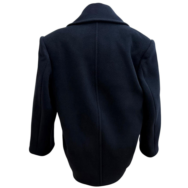 極美品★SAINT LAURENT PARIS サンローランパリ 2022年製 720194 ウール シルク混 ダブルブレスト ピーコート 36 正規品 ハンガー付