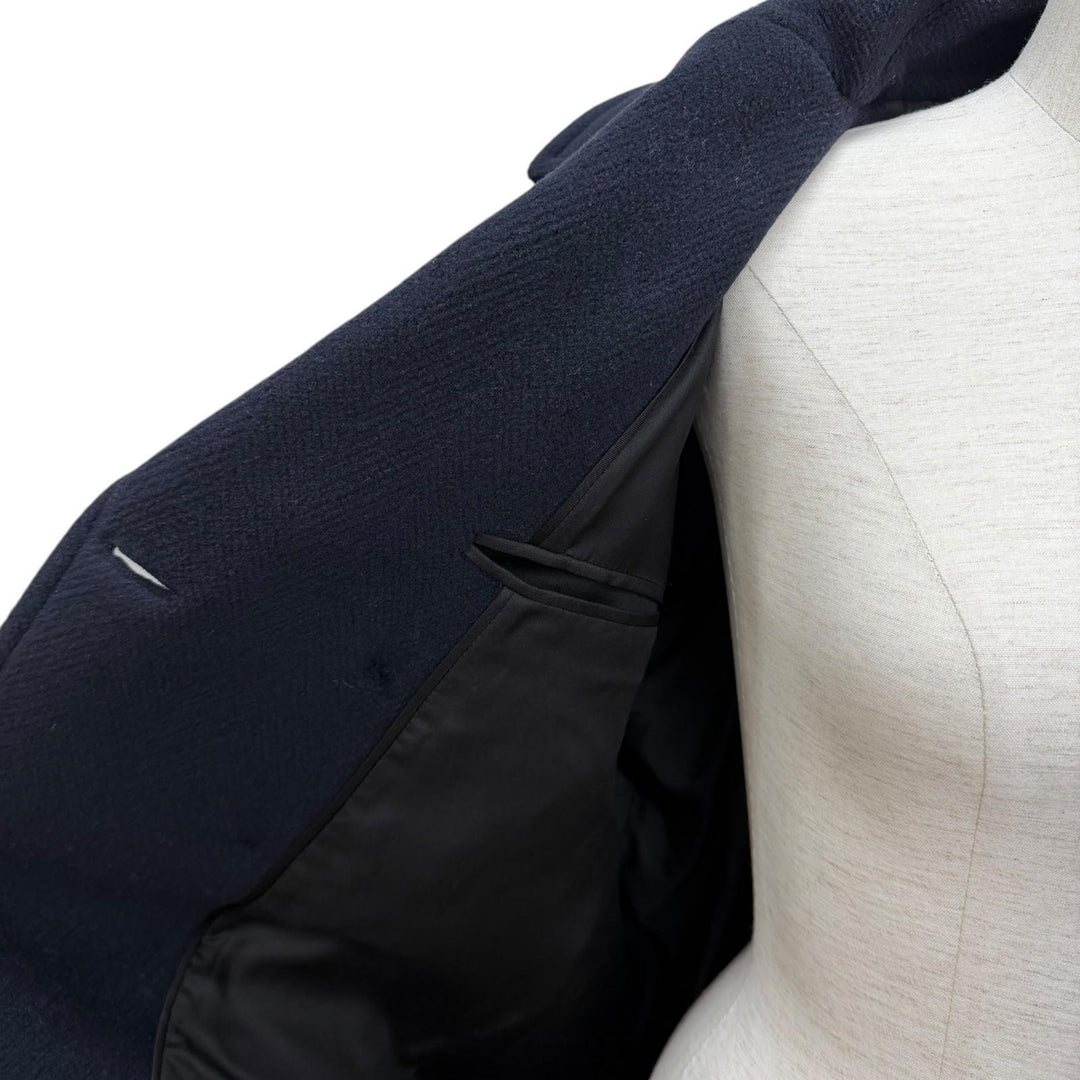 極美品★SAINT LAURENT PARIS サンローランパリ 2022年製 720194 ウール シルク混 ダブルブレスト ピーコート 36 正規品 ハンガー付