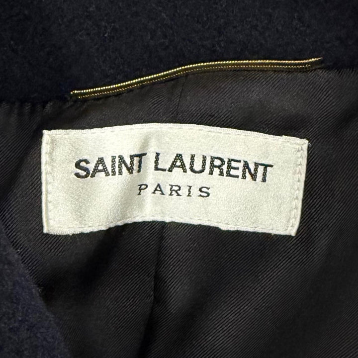 極美品★SAINT LAURENT PARIS サンローランパリ 2022年製 720194 ウール シルク混 ダブルブレスト ピーコート 36 正規品 ハンガー付