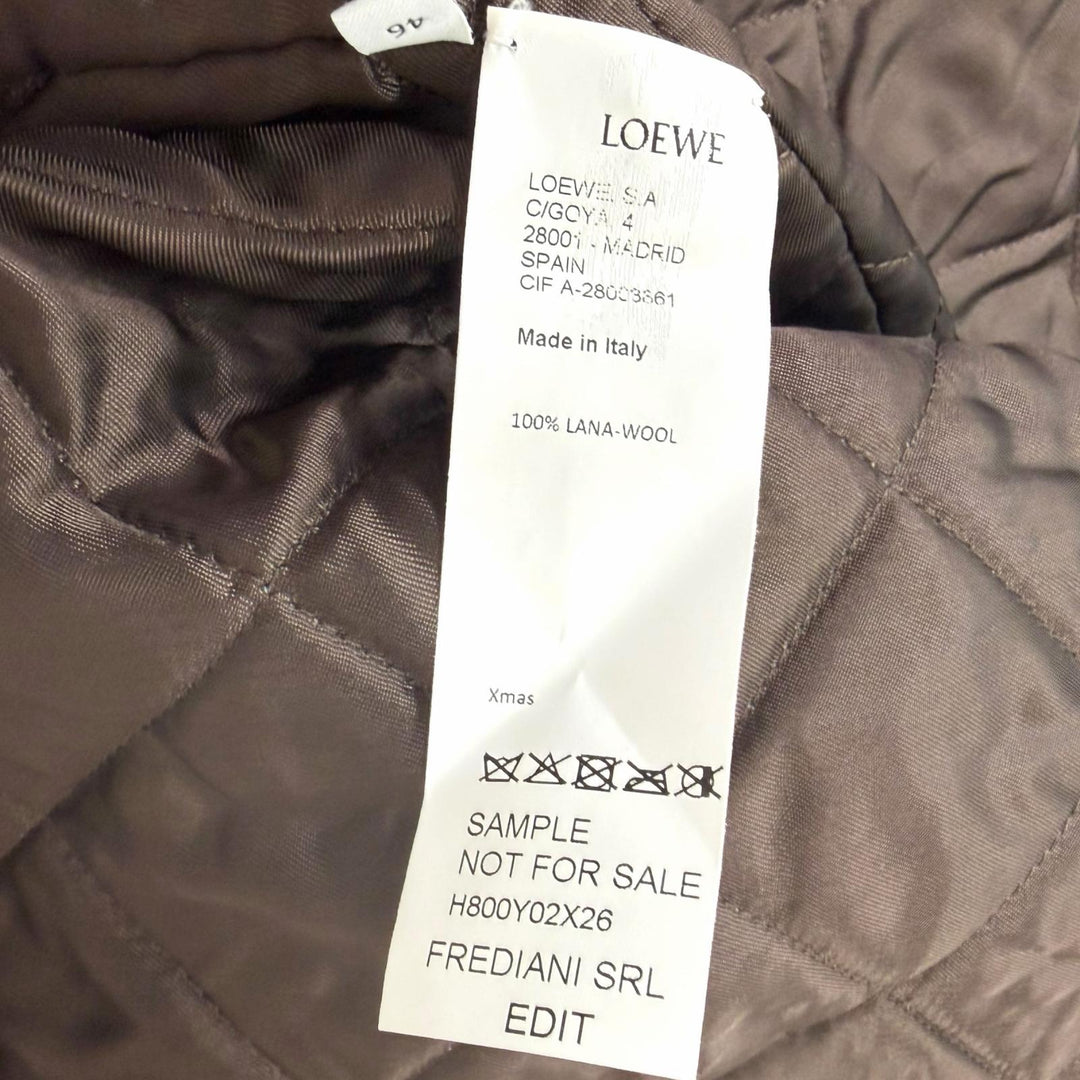 極美品□LOEWE ロエベ H800Y02X26 レザー切替 フクロウ バーシティジャケット スタジャン ベージュ ブラウン 46 イタリア製 メンズ