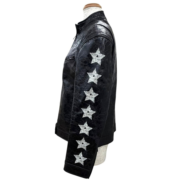極美品△Christian Dior クリスチャンディオール 425C27AL247 BEE刺繡 シングル ライダースジャケット ゴートレザージャケット 38 正規品
