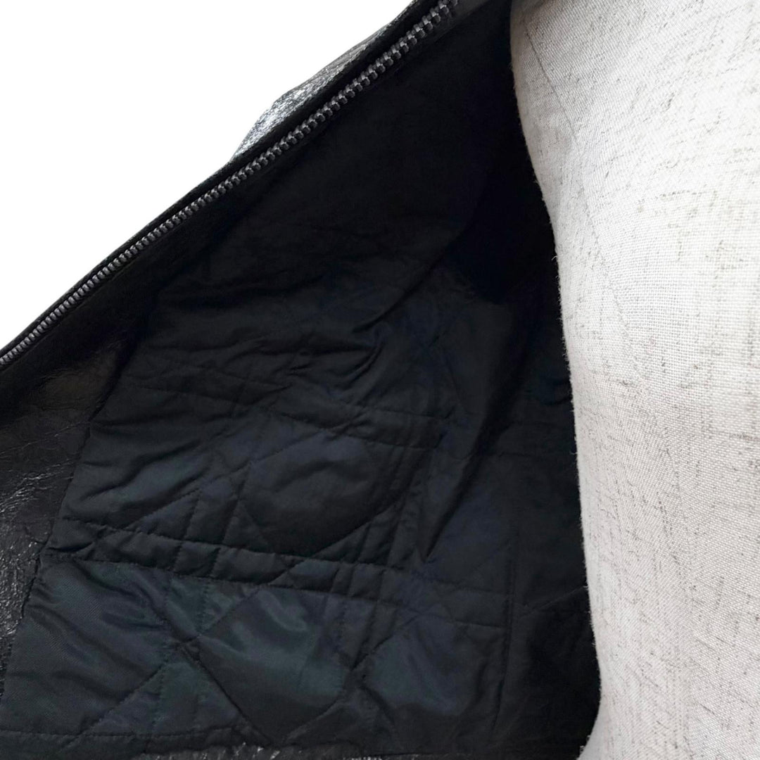 極美品△Christian Dior クリスチャンディオール 425C27AL247 BEE刺繡 シングル ライダースジャケット ゴートレザージャケット 38 正規品