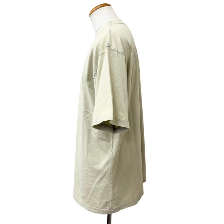 極美品□BALENCIAGA バレンシアガ 24AW 764235 Medium Fit T-Shirt コットン100％ ロゴ刺繍 半袖Ｔシャツ カーキベージュ S 正規品