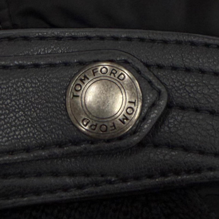 極美品▼TOM FORD トムフォード BYM2R TFKG54 ウール100% ニット切替 ダブルジップアップ パーカー ブラック 50 イタリア製 メンズ