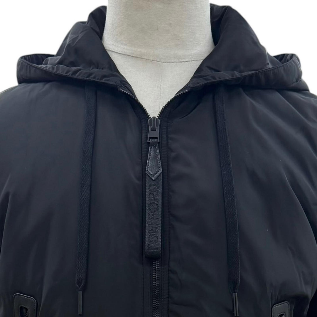 極美品▼TOM FORD トムフォード BYM2R TFKG54 ウール100% ニット切替 ダブルジップアップ パーカー ブラック 50 イタリア製 メンズ