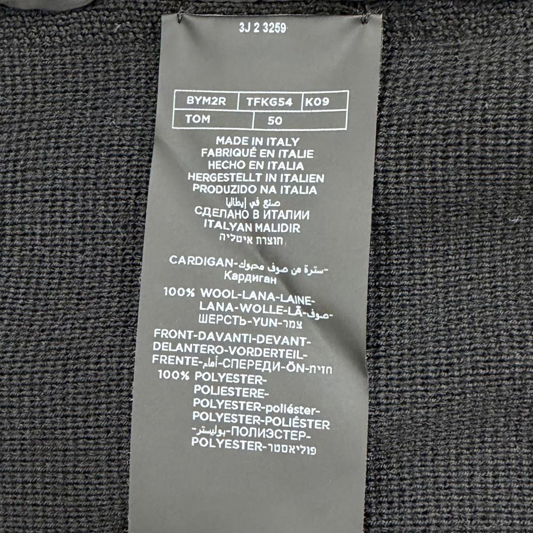極美品▼TOM FORD トムフォード BYM2R TFKG54 ウール100% ニット切替 ダブルジップアップ パーカー ブラック 50 イタリア製 メンズ
