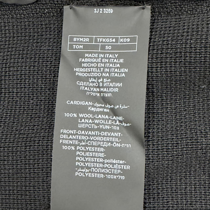 極美品▼TOM FORD トムフォード BYM2R TFKG54 ウール100% ニット切替 ダブルジップアップ パーカー ブラック 50 イタリア製 メンズ