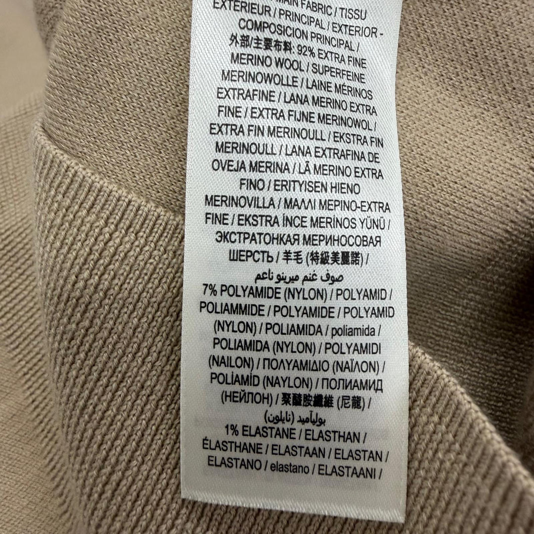 極美品□BURBERRY バーバリー 8040224 スーパーメリノウール ホースフェリー ニット セーター ベージュ グレージュ L 正規品 メンズ