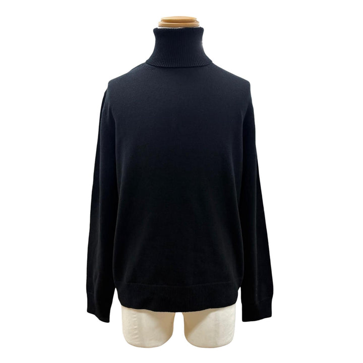 極美品▼CELINE セリーヌ 2AC80207O ヘリテージカシミヤ100% ルーズフィット タートルネック ニットセーター ブラック S 正規品 メンズ