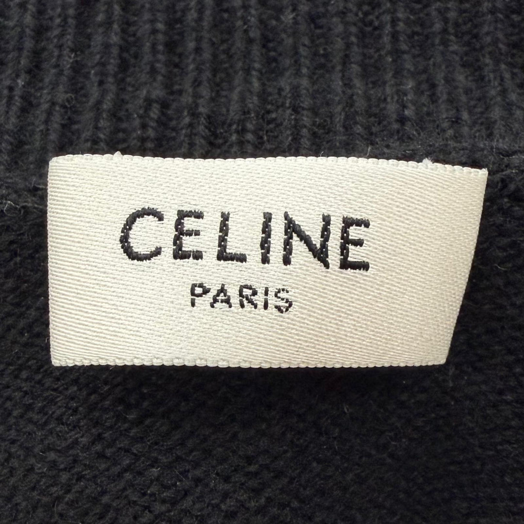 極美品▼CELINE セリーヌ 2AC80207O ヘリテージカシミヤ100% ルーズフィット タートルネック ニットセーター ブラック S 正規品 メンズ
