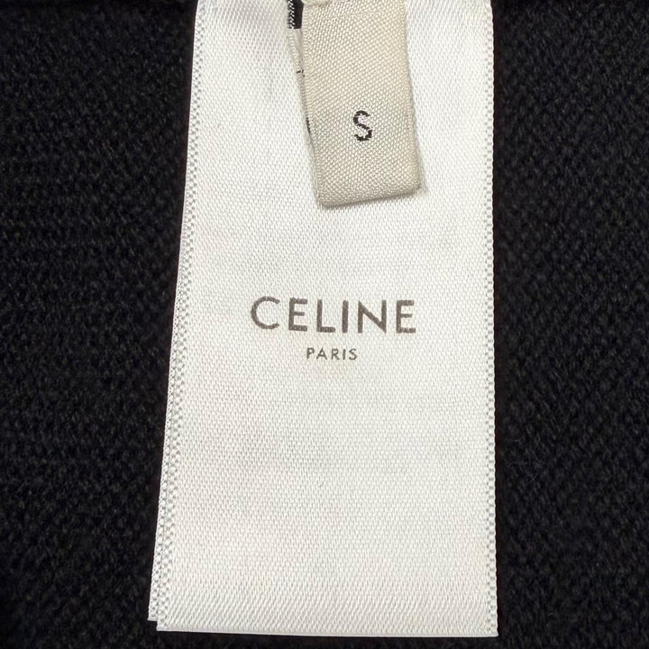 極美品▼CELINE セリーヌ 2AC80207O ヘリテージカシミヤ100% ルーズフィット タートルネック ニットセーター ブラック S 正規品 メンズ