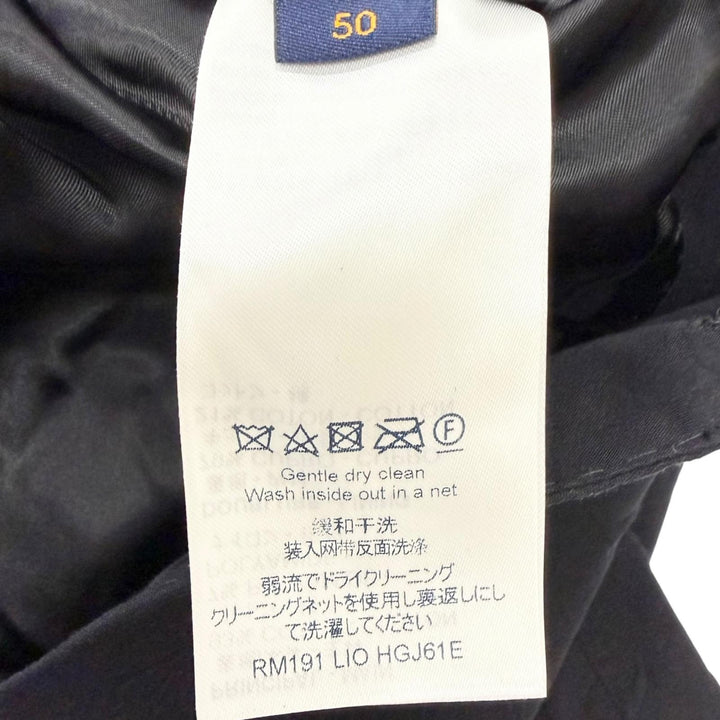 美品□LOUIS VUITTON ルイヴィトン Plain Rainbow モノグラムエンボス シングル テーラードジャケット ブラック 50 イタリア製 正規品