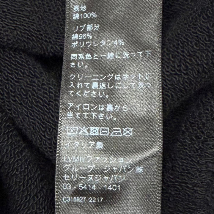 美品▼CELINE セリーヌ 2Y962670Q BOY DOLL コットン100% フーデッド プルオーバー パーカー ブラック L イタリア製 正規品 メンズ