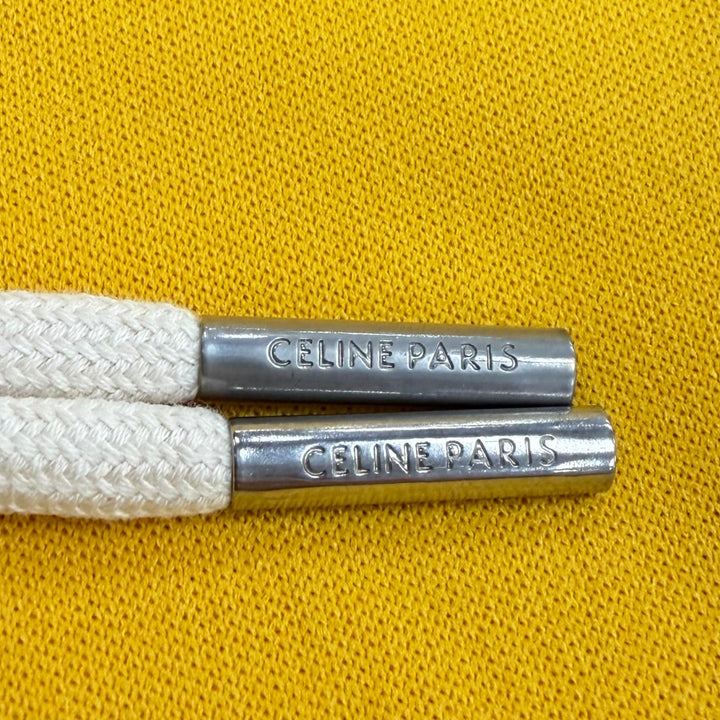 極美品▼CELINE セリーヌ 2Z223121O Jersey Double Face Jogging Pants ロゴ トラックパンツ イエロー L イタリア製 正規品 メンズ