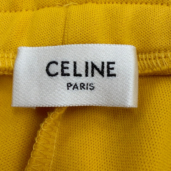 極美品▼CELINE セリーヌ 2Z223121O Jersey Double Face Jogging Pants ロゴ トラックパンツ イエロー L イタリア製 正規品 メンズ